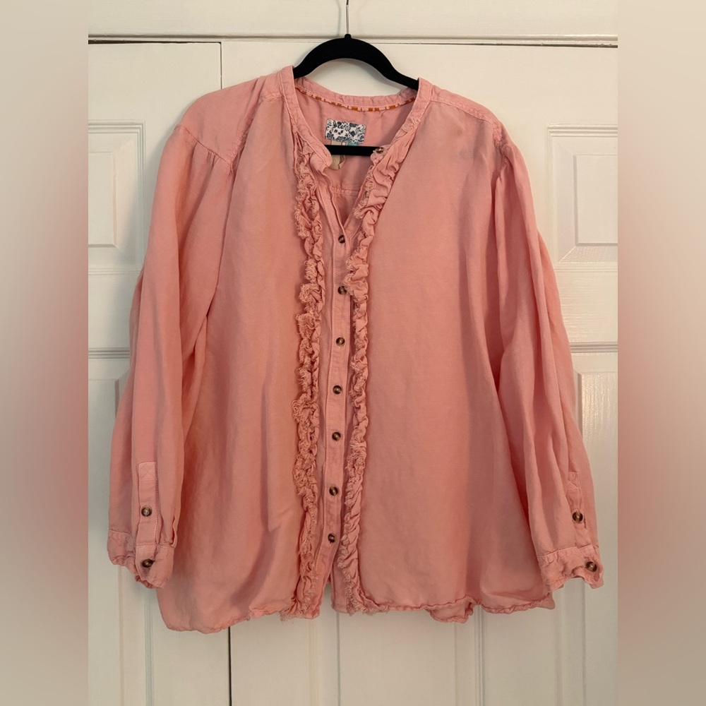 Anthropologie ruffle front top